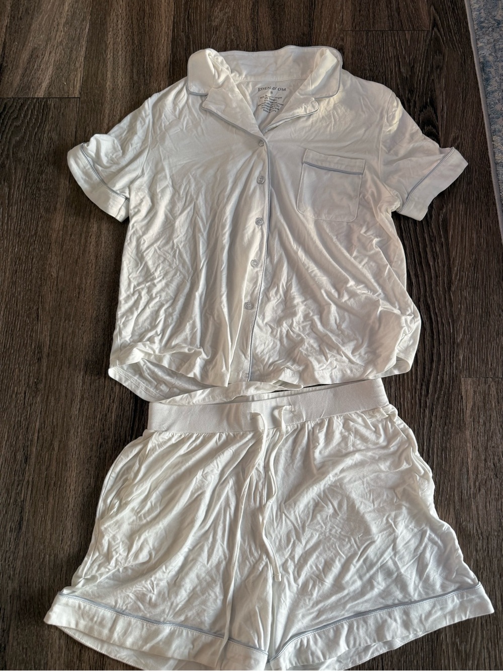 Eden & Om White Short Pajama Set